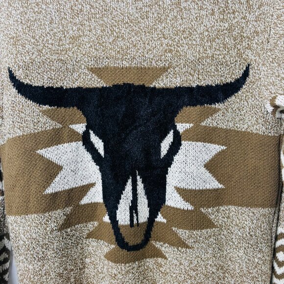*NWT* KOTO Western Steer Cardigan Sweater Boho Southwest Button-Front Sz. MEDIUM - Picture 5 of 6